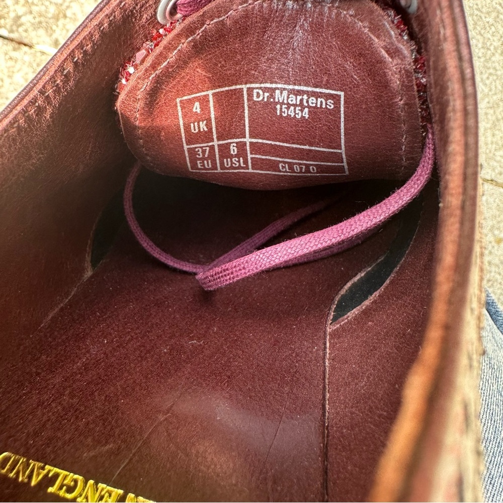 Dr. Martens Burgundy Brogue Shoes - Picture 2 of 6